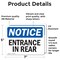 Signmission Entrance In Rear OSHA Notice Sign, Vinyl Decal, 7in W x 5in L, 2PK OS-2PACK-NS-D-57-L-12102 - alternate 2